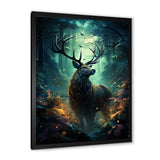 Green Moose Enchanted Forest - Green Moose Wall Art