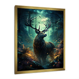 Green Moose Enchanted Forest - Green Moose Wall Art