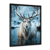 Moose Frozen Majesty - Moose Large Canvas Wall Art