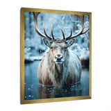 Moose Frozen Majesty - Moose Large Canvas Wall Art
