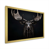 Black White Moose Majestic Monochrome Black And White - Animals Canvas Wall Art