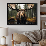 Brown Yellow Moose Majestic - Moose Home Decor Art