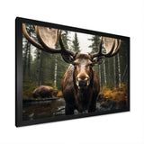 Brown Yellow Moose Majestic - Moose Home Decor Art