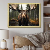 Brown Yellow Moose Majestic - Moose Home Decor Art