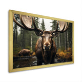 Brown Yellow Moose Majestic - Moose Home Decor Art