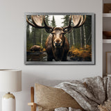 Brown Yellow Moose Majestic - Moose Home Decor Art