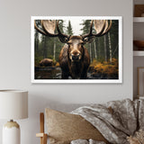 Brown Yellow Moose Majestic - Moose Home Decor Art