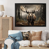 Brown Moose Majestic - Animals Canvas Wall Art