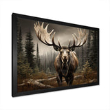 Brown Moose Majestic - Animals Canvas Wall Art