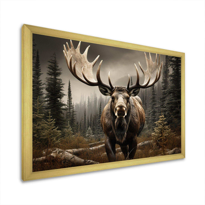 Brown Moose Majestic - Animals Canvas Wall Art