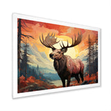 Brown Peach Moose Majestic Geometric - Moose Canvas Wall Art