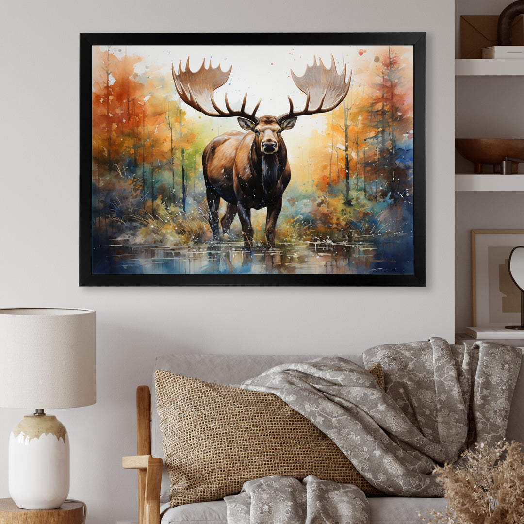Colorful Moose Majestic Pointillism - Moose Wall Decor