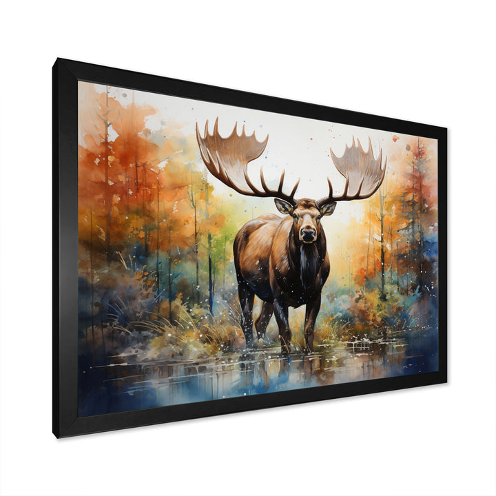 Colorful Moose Majestic Pointillism - Moose Wall Decor