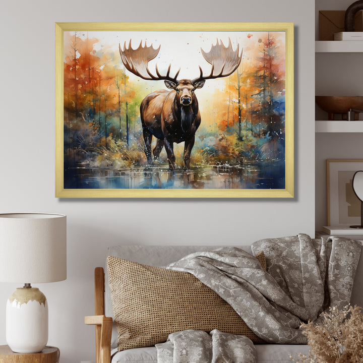 Colorful Moose Majestic Pointillism - Moose Wall Decor