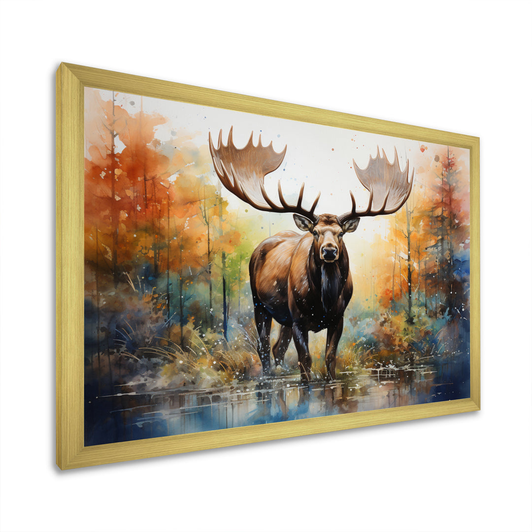 Colorful Moose Majestic Pointillism - Moose Wall Decor