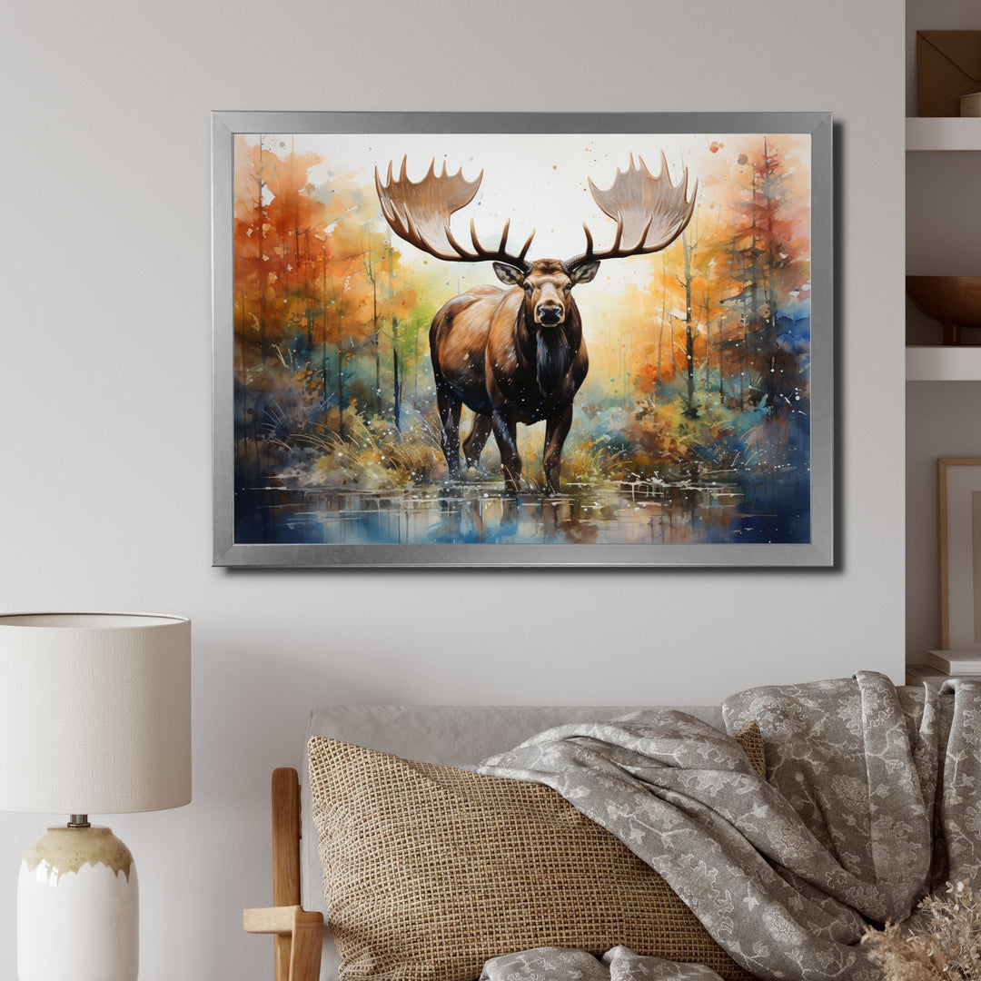 Colorful Moose Majestic Pointillism - Moose Wall Decor