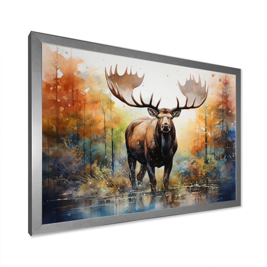 Colorful Moose Majestic Pointillism - Moose Wall Decor
