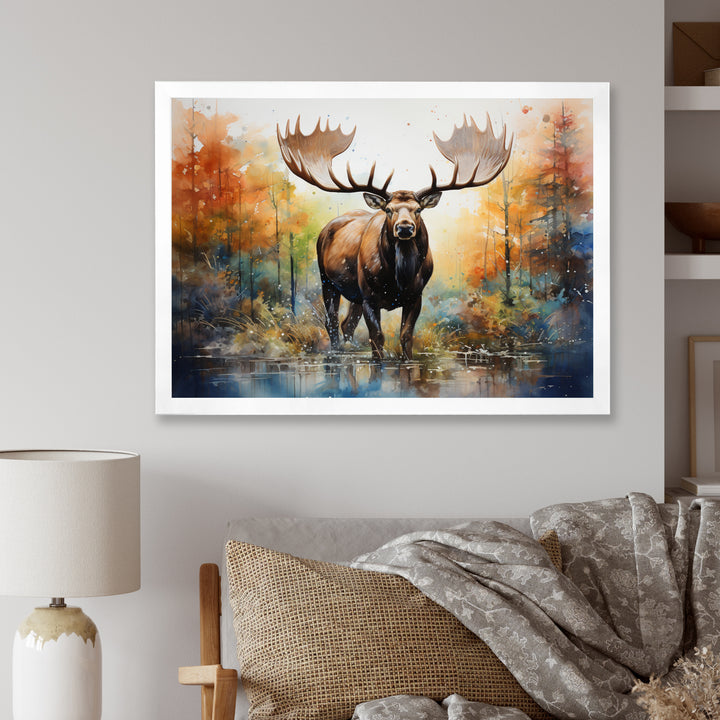 Colorful Moose Majestic Pointillism - Moose Wall Decor