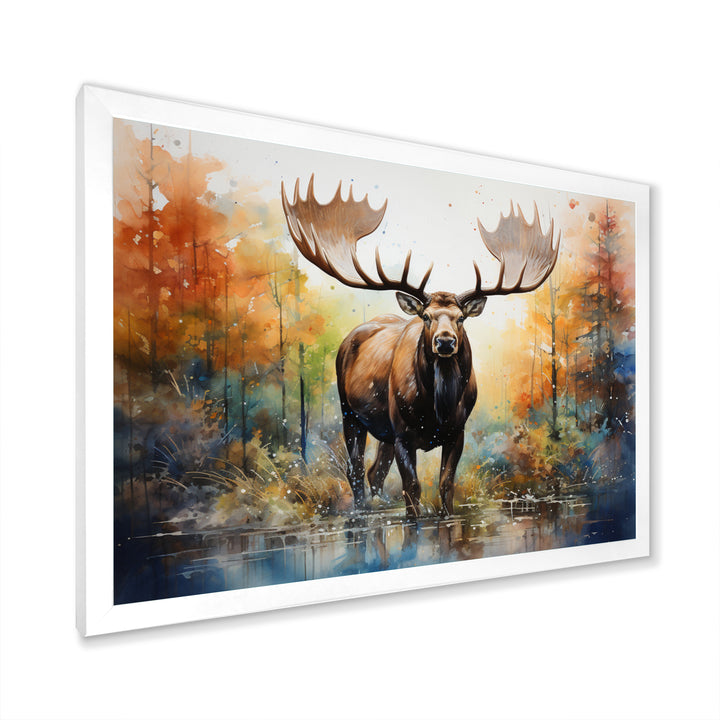 Colorful Moose Majestic Pointillism - Moose Wall Decor