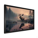 Brown Peach Moose Misty Morning - Moose Wall Art Prints
