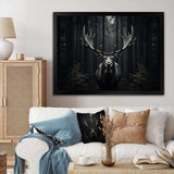 Black White Moose Monochrome - Animals Canvas Wall Art