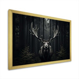 Black White Moose Monochrome - Animals Canvas Wall Art