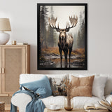 Brown Moose Monochrome Sands - Moose Wall Art Prints