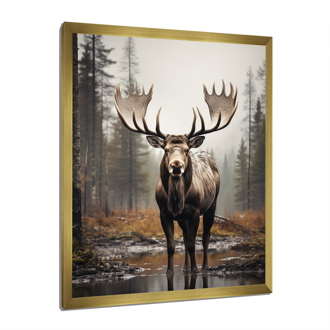 Brown Moose Monochrome Sands - Moose Wall Art Prints