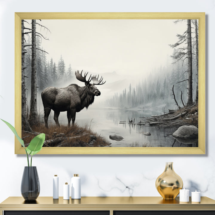 Grey Moose Tranquil Tones - Moose Home Decor Art