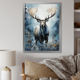 Blue Moose Winter Symphony - Moose Living Room Wall Art