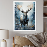 Blue Moose Winter Symphony - Moose Living Room Wall Art