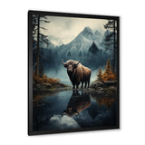 Brown Teal Moose Twilight Symphony - Moose Bedroom Wall Art