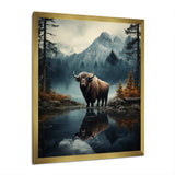 Brown Teal Moose Twilight Symphony - Moose Bedroom Wall Art