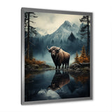 Brown Teal Moose Twilight Symphony - Moose Bedroom Wall Art