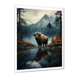 Brown Teal Moose Twilight Symphony - Moose Bedroom Wall Art