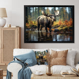 Brown Yellow Moose Canada - Moose Canvas Wall Art