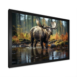 Brown Yellow Moose Canada - Moose Canvas Wall Art