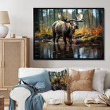 Brown Yellow Moose Canada - Moose Canvas Wall Art