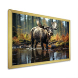 Brown Yellow Moose Canada - Moose Canvas Wall Art