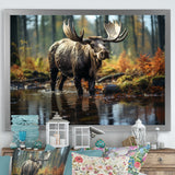 Brown Yellow Moose Canada - Moose Canvas Wall Art