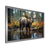 Brown Yellow Moose Canada - Moose Canvas Wall Art