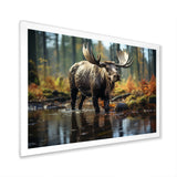 Brown Yellow Moose Canada - Moose Canvas Wall Art