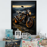 Yellow Black Motorcycle Wanderlust - Motorcycle Canvas Wall Art