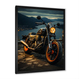 Orange Black Motorcycle Wanderlust I - Motorcycle Canvas Wall Art