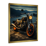 Orange Black Motorcycle Wanderlust I - Motorcycle Canvas Wall Art