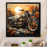 Orange Yellow Motorcycle Wanderlust - Motorcycle Canvas Wall Art