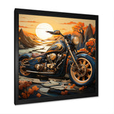 Orange Yellow Motorcycle Wanderlust - Motorcycle Canvas Wall Art