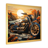Orange Yellow Motorcycle Wanderlust - Motorcycle Canvas Wall Art