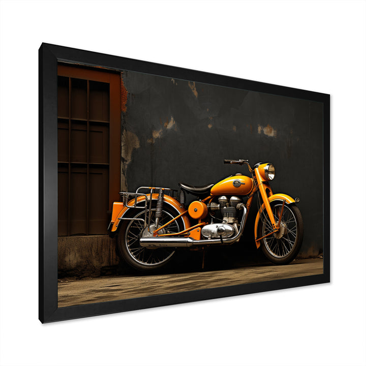 Orange Black Motorcycle Road Rhythms I - Motorcycle Canvas Wall Art