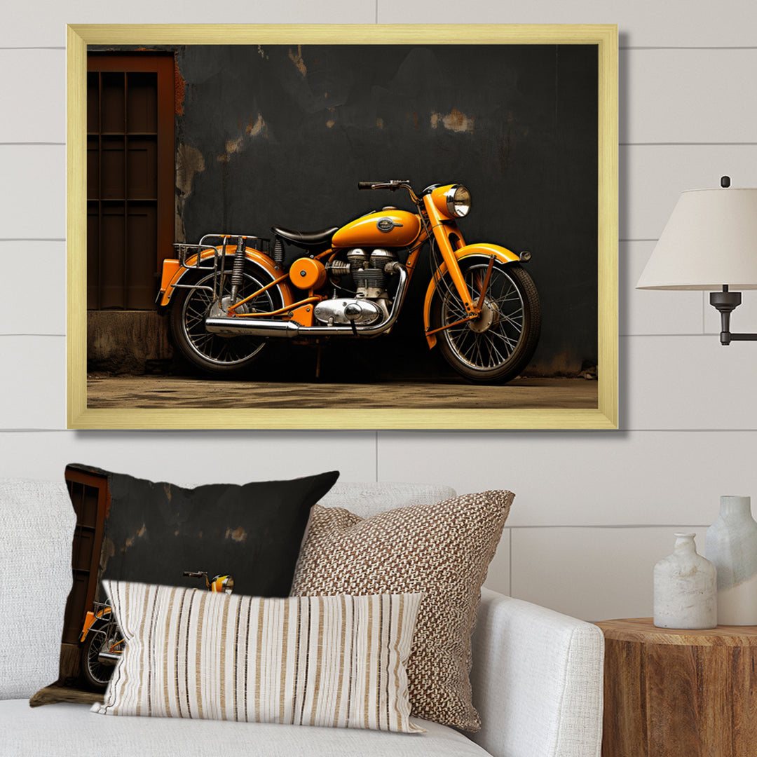Orange Black Motorcycle Road Rhythms I - Motorcycle Canvas Wall Art